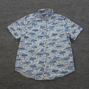 Vineyard‎ Vines Shirt Mens Medium Blue Classic Fit Murray Sailboats Prep Beach